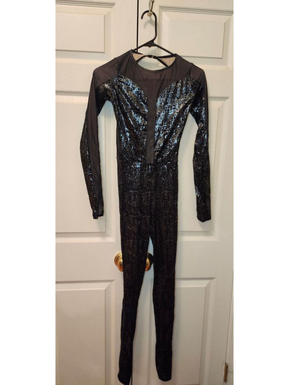 Weissman V11349 Shattered Recon Metallic Velvet Mesh Unitard Dance Costume SA